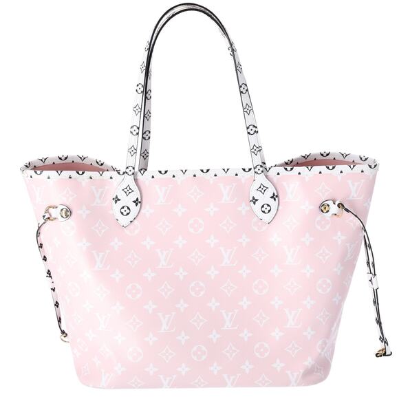 Louis Vuitton Neverfull MM Giant Monogram Tote Bag M44567 Rouge Pink - Picture 8 of 9